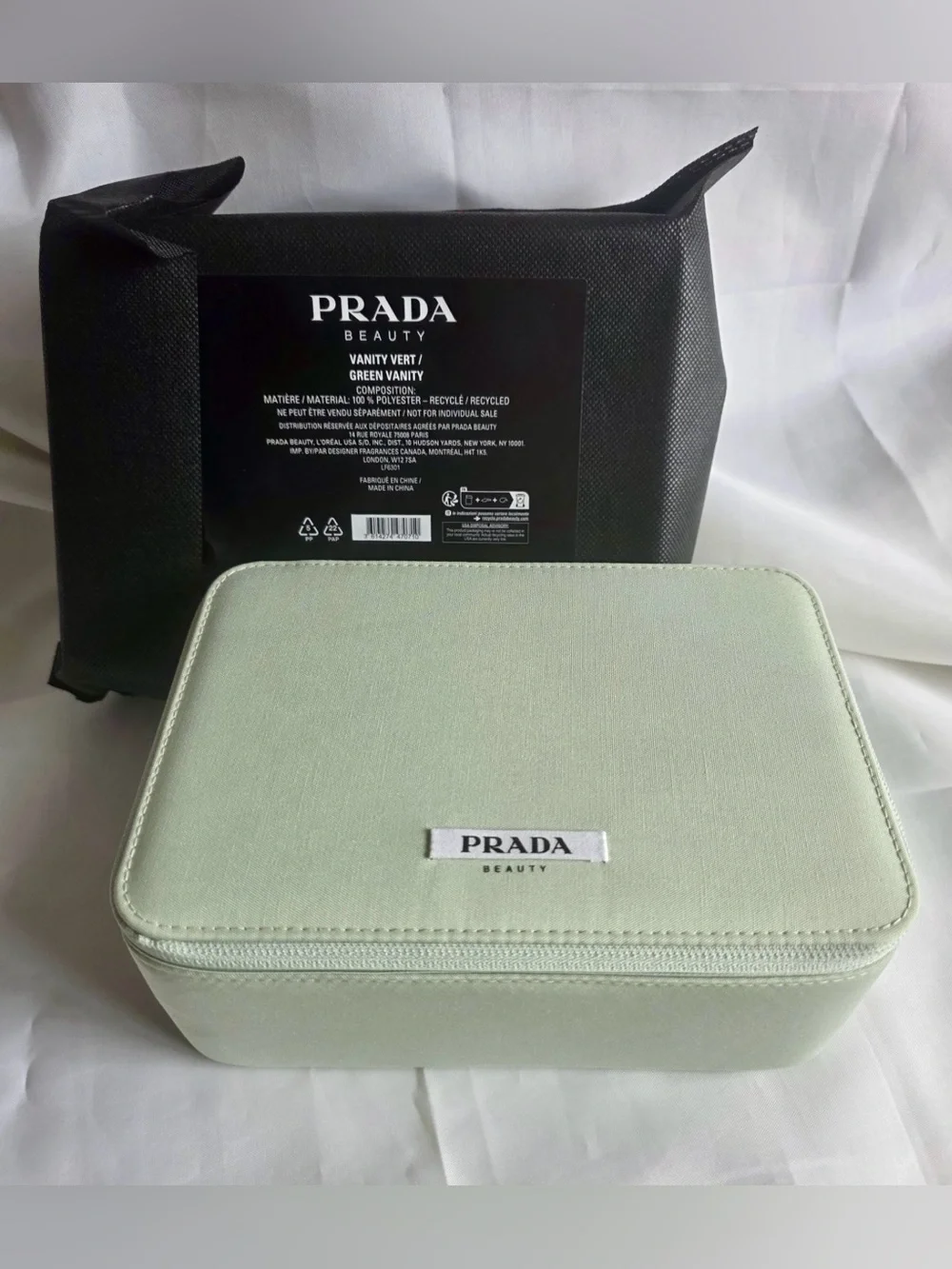 NWT Prada Light Mint Green Zippered Vanity Case